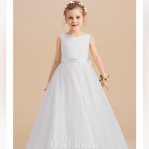 Satin and tulle flower girl dress